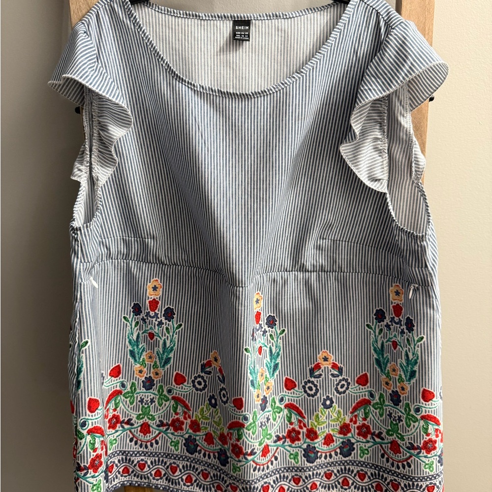 Striped Floral Women's Nursing Top